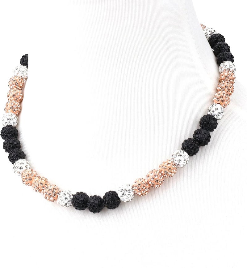 Krfy Baseball Necklaces for Boys, Bling Rhinestone Beaded Necklaces for Women Men, Diamond Baseball Drip Necklace Ice Bead Necklaces Inspired Sports Jewelry, 17.7 Inches, Age：Over 8 Years Old - Image 1